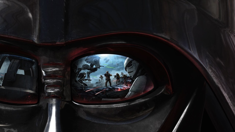 Darth Vader, artwork, Rebel Alliance, Star Wars, closeup, Star Wars: Battlefront, EA DICE, 1080P, AT-ST, reflection, science fiction, Galactic Empire
