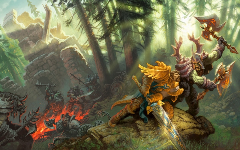 warcraft, two, warriors, animated, wow, 2K, video games, poster, hd, world, fight