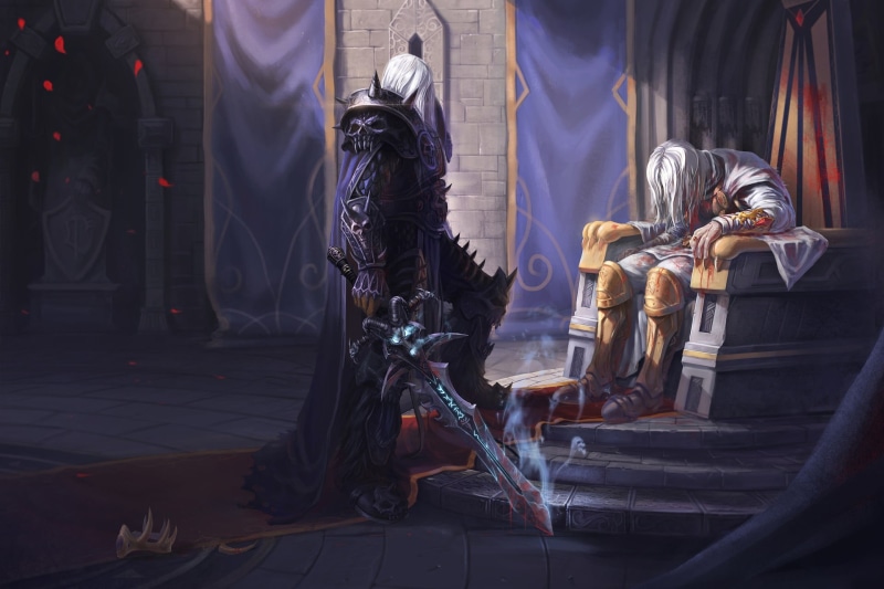 Blizzard, Terenas Menethil, by Dai Song, WOW, Frostmourne, WarCraft 3, Illustration, The Lich king, 1080P, Paladin, King, Lich King, Arthas, Warcraft