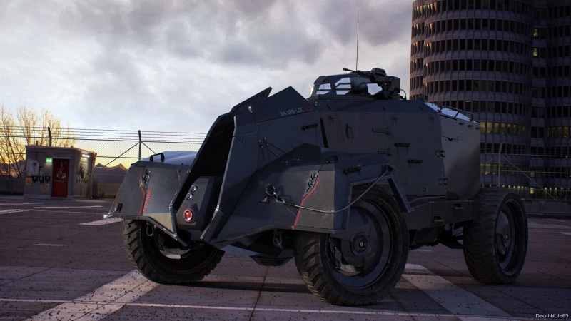1080P, sky, wheel, nature, building exterior, street, Half-Life 2, armored vehicle, built structure, building, day, no people, travel, mode of transportation