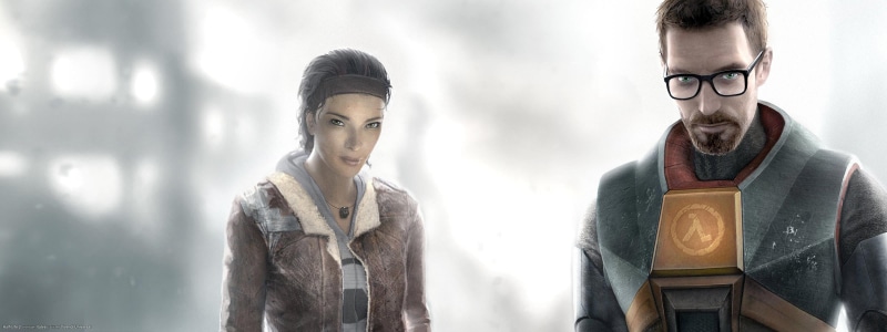 Valve Corporation, women, warm clothing, adult, young men, clothing, Gordon Freeman, portrait, looking, serious, casual clothing, Half-Life 2, standing