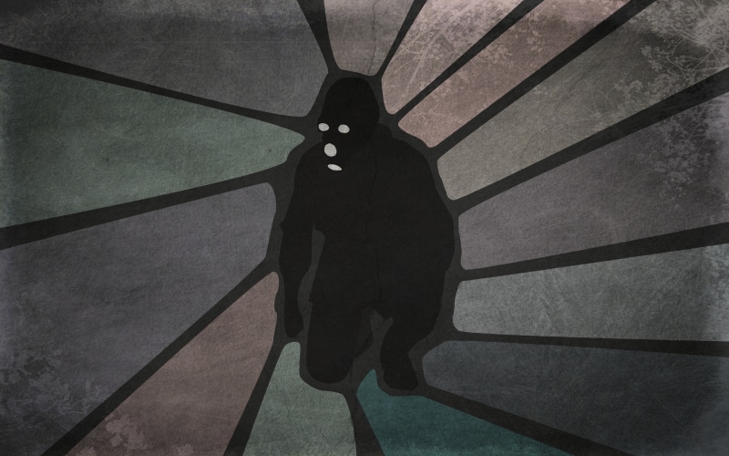 silhouette, ceiling, day, high angle view, nature, full length, pattern, Half-Life 2, 5K, Combine, Half-Life, one animal, shadow, metal, metrocop, sunlight