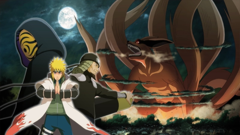 Tobi, outdoors, 1080P, no people, statue, close-up, moon, Yondaime, sky, manga, architecture, nature, minato, oriental, live action, art and craft, illustration