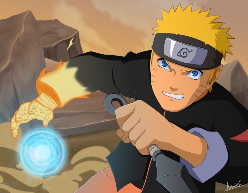 by melonciutus, Naruto, oriental, fight, young men, animation, lifestyles, Uzumaki, outdoors, hitaiate, hero, chakra, logo Konohagakure no Sato, japanese