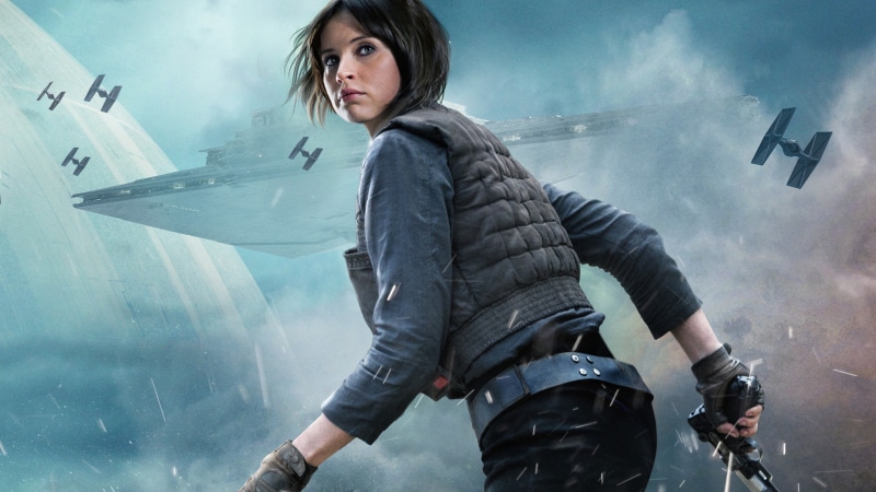 lifestyles, transportation, digital composite, s, real people, women, one person, 4K, flying, looking, architecture, air vehicle, Rogue One: A Star Wars Story