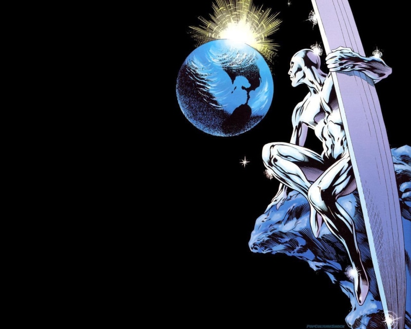 cartoon/comic, hd, 720P, surfer, black, silver, earth