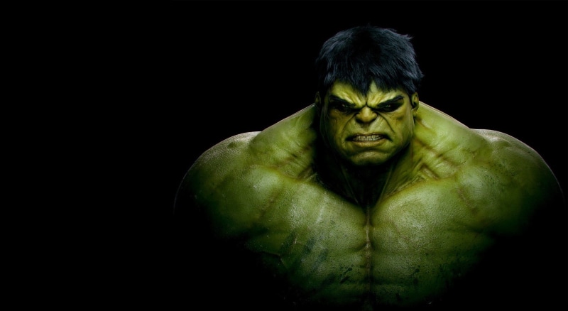 front view, indoors, 1080P, mature adult, hulk, masculinity, looking at camera, black background, cut out, copy space, adult, young adult, hulk smash