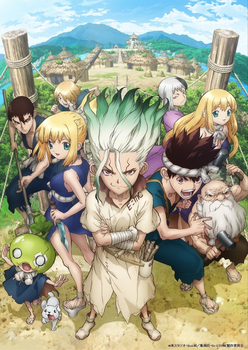 Chrome (Dr. Stone), anime, Kinro (Dr. Stone), Kohaku (Dr. Stone), Ginro (Dr. Stone), Ruri (dr. stone), anime girls, Senkuu Ishigami, Dr. Stone, anime boys