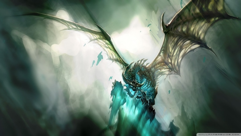 dragon, freshness, animal, green color, World of Warcraft: Wrath of the Lich King, beauty in nature, coniferous tree, World of Warcraft, day, outdoors