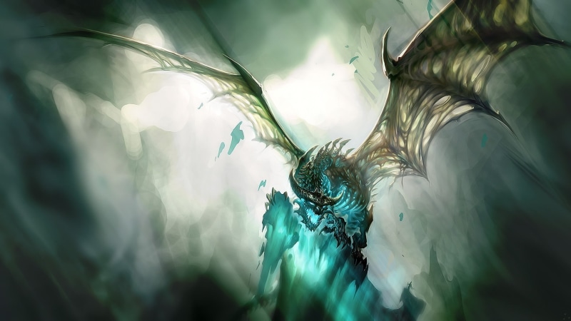 world of warcaft, World of Warcraft: Wrath of the Lich King, 1080P, skeleton, dragon