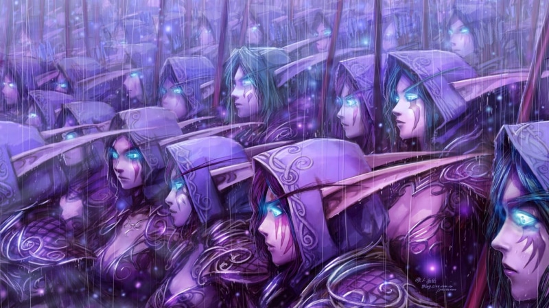 elf, world of warcraft, games, video, art, hd, night, x, world, warcraft, elves, archers, 720P