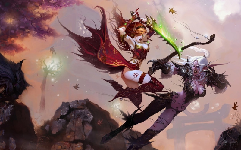 cg, hd, Blood Elf, 1080P, world of warcraft, game, world, x, elf, cgi, night, warcraft, video, games, art, blood