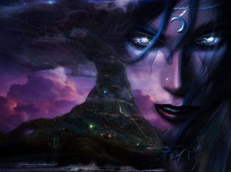 fantasy, one person, adult, digital composite, art and craft, human body part, evil, witch, beautiful woman, video games, headshot, beauty, women, body part