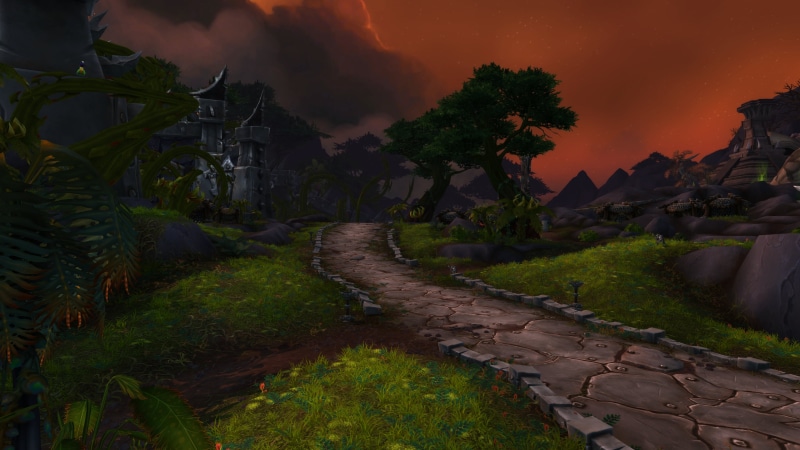 digital, footpath, Warlords of Draenor, direction, tree, environment, outdoors, tranquility, scenics - nature, cloud - sky, water, beauty in nature