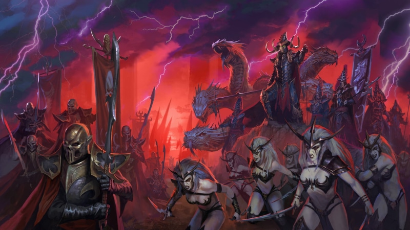 army, Warhammer, dark elf, illustration, Total War: Warhammer II, 1080P