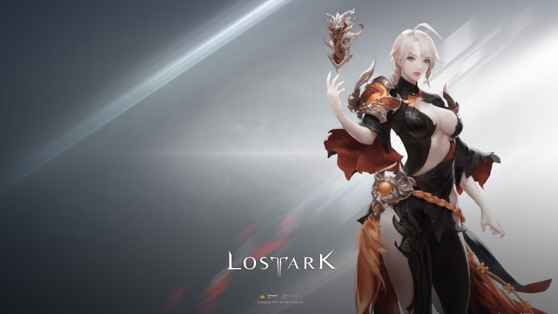 magic, Lost Ark, 4K, girl, elf, simple background, game, magician