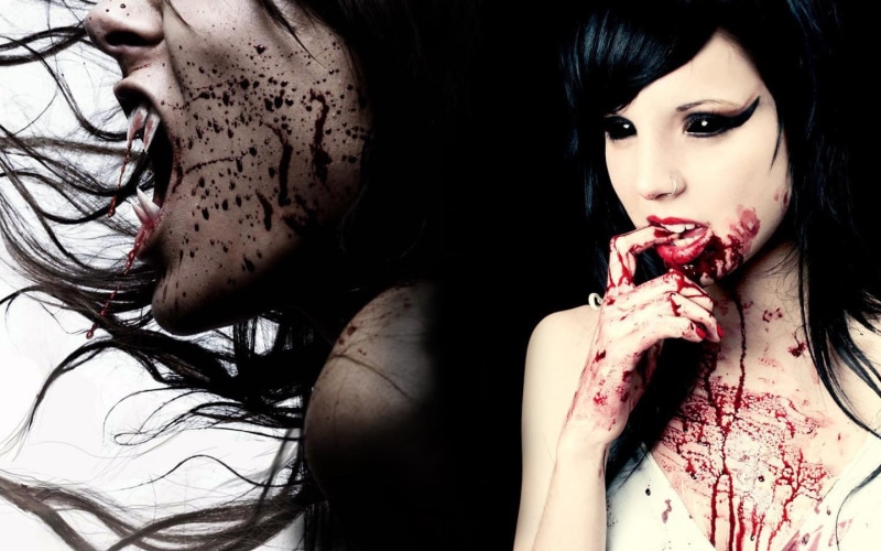 girl, 720P, hd, blood, mine, monster, horror, fantasy, vampire, sweet, abstract