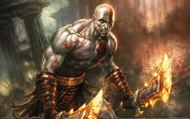 Kratos, hd, video, God of War, god, art, war, video game, games, god of war 3, 2K
