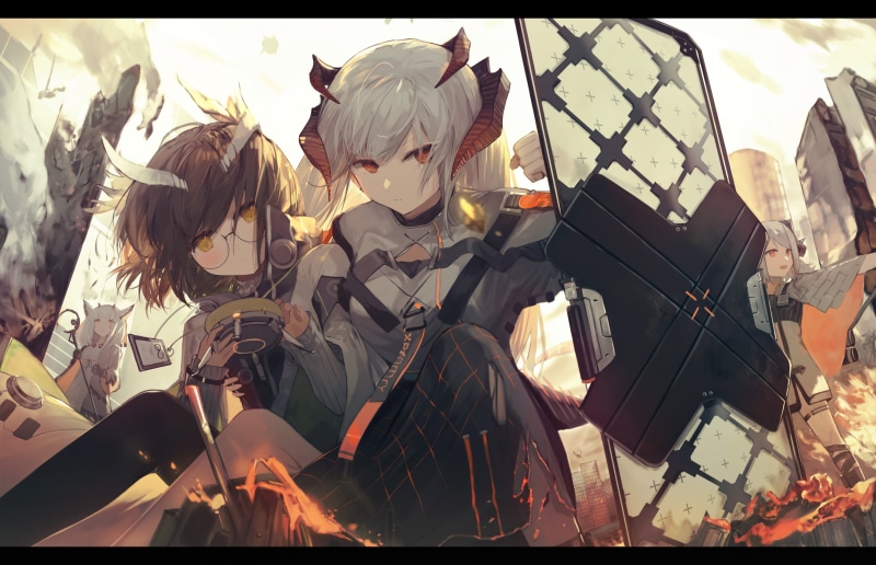 Silent (Arknights), video game characters, Arknights, 2K, shield