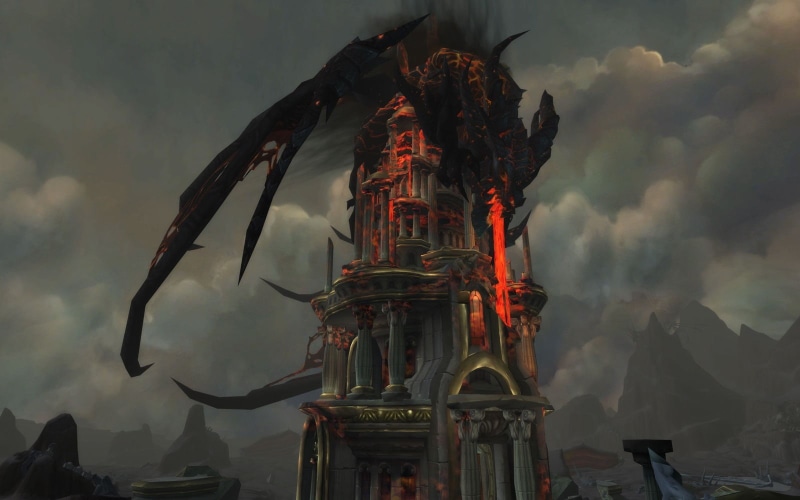720P, tourism, travel, destroying, mountain, castle, architecture, motion, digital, low angle view, spirituality, built structure, World of Warcraft, illuminated
