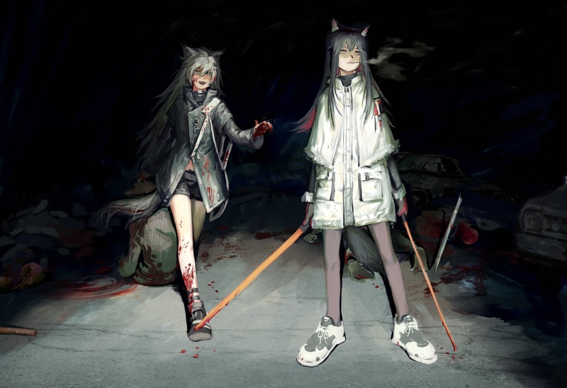 2K, Lappland (Arknights), video game characters, video game art, Texas (Arknights), Deatiose, Arknights
