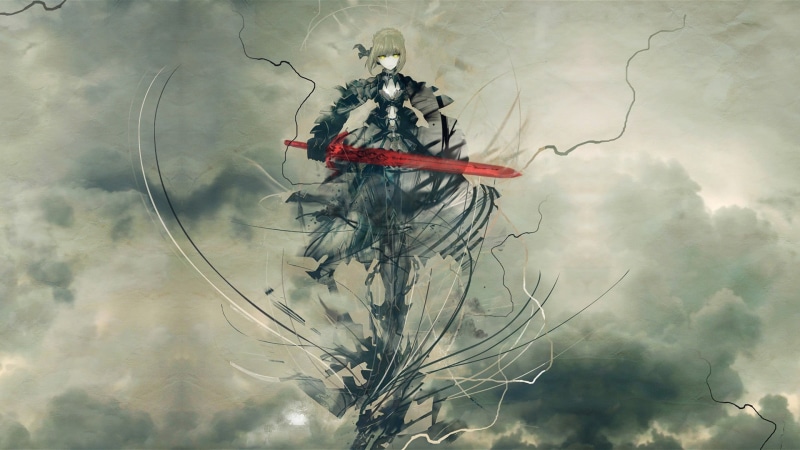digital, flower arrangement, close-up, outdoors, sky, fragility, Saber, animals in the wild, sword, Fate/Zero, cloud - sky, flower, vulnerability