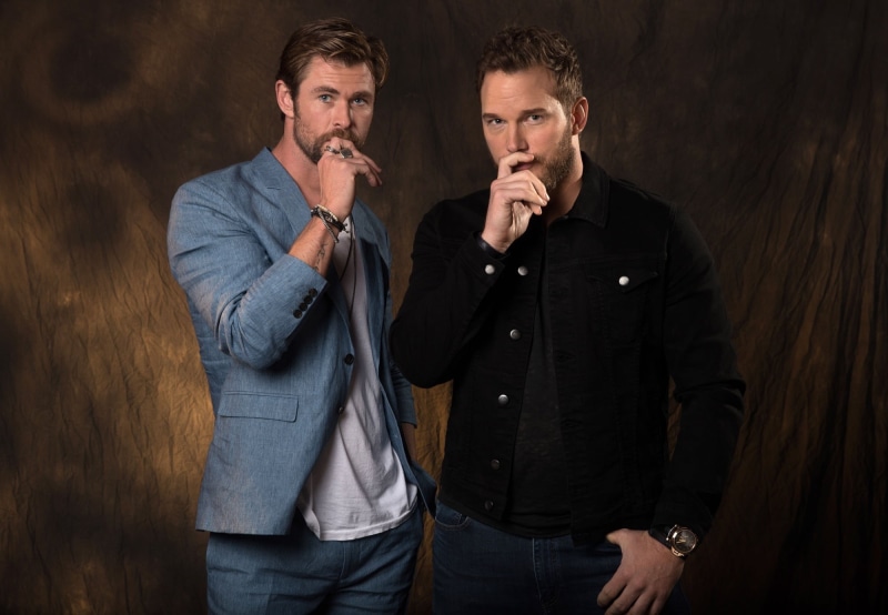 1080P, Chris Hemsworth, star lord, actors, the Avengers, Chris Pratt, Peter quill, Thor, marvel, starlord