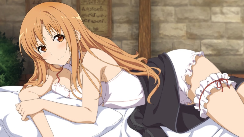 Sword Art Online, 1080P, wall - building feature, close-up, representation, sunlight, day, wall, Asuna Yuuki, still life, creativity, shoe, human representation