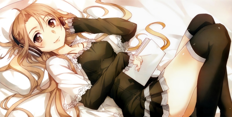people, female likeness, 4K, still life, real people, lifestyles, indoors, bed, retail, Sword Art Online, representation, fashion, variation, anime girls