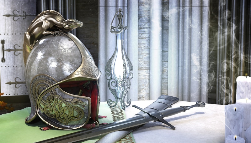 The Black Sword, Of Tuor and the Fall of Gondolin, hall, lamp, John Ronald Reuel Tolkien, The Lord Of The Rings, Narn i Hîn Húrin, 1080P, Birth of the Mormegil