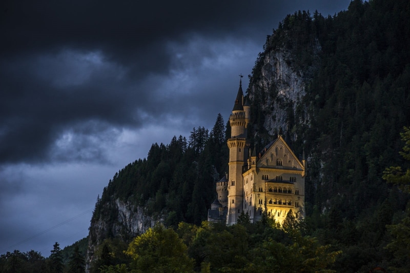 forest, history, photography, no people, white, spirituality, belief, house, sky, storm, plant, cloud - sky, building exterior, the past, 720P, mountains