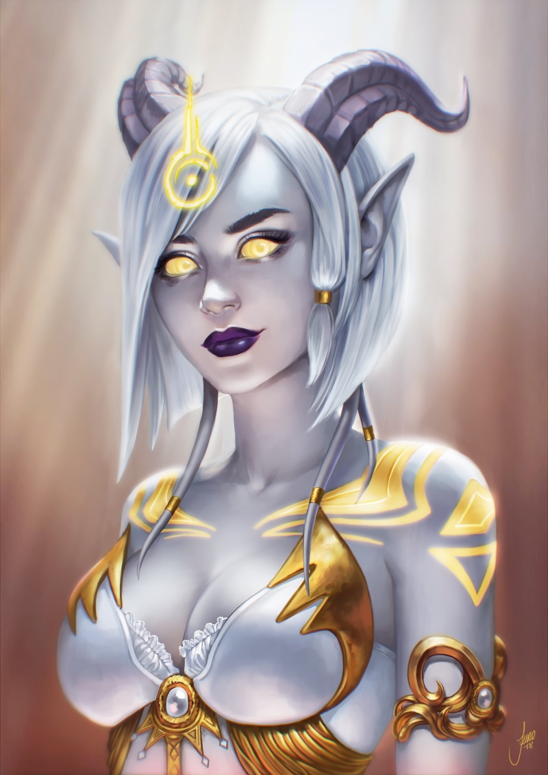 4K, beauty, art and craft, representation, belief, Lightforge Draenei, World of Warcraft, sculpture, gold colored, adult, indoors, gold, June Jenssen