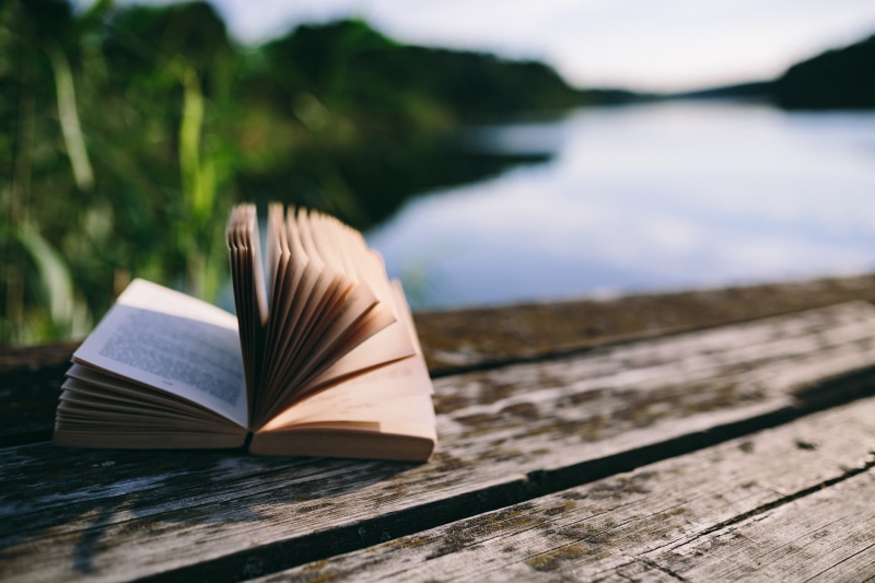 wood - Material, man with book, literature, magic hour, page, nature, river, close-up, woman with book, summer, diary, wooden pier, paper, Reading book
