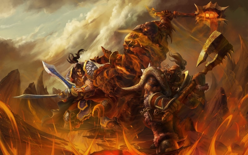 Garrosh Hellscream, Warcraft, World of Warcraft, 1080P, video games, King Varian Wrynn, Deathwing