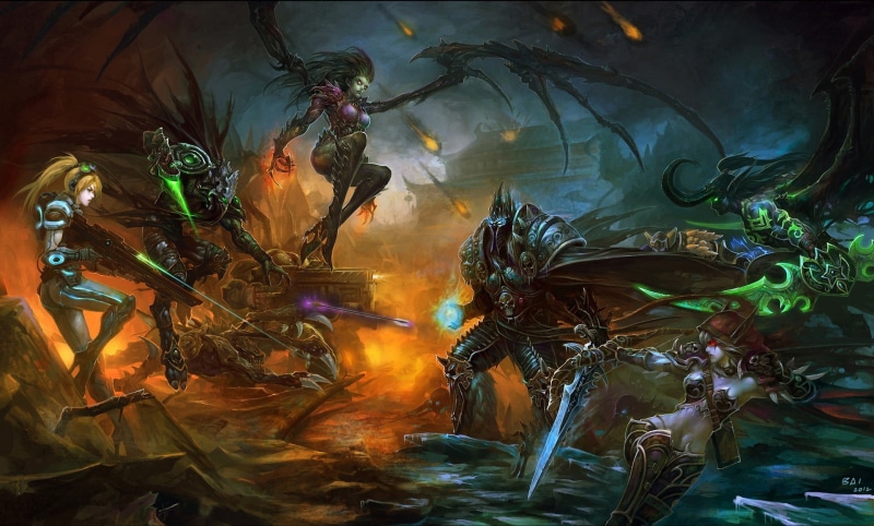 1080P, men, weapons, glowing, space, Sarah Kerrigan, fire, magic, occupation, surreal, clothing, water, horror, women, arts culture and entertainment