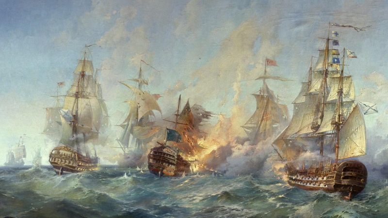 ship, battle, flagship, 1080P, painting art, naval ship, frigate, sea, history, sailboats, war, historical, painting, sailing ship
