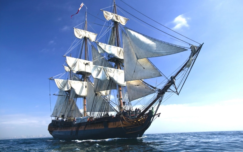 transportation, sky, day, sailing ship, cloud - sky, sailing, nature, water, scenics - nature, sea, no people, brown, ship, nautical vessel, white, vehicle