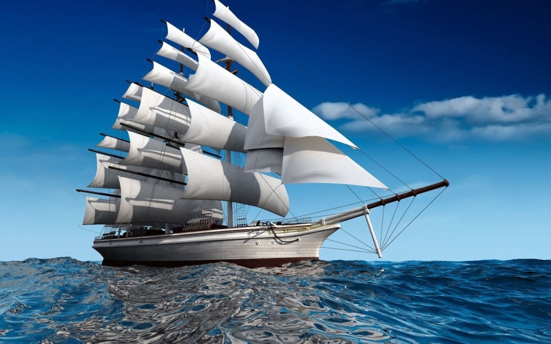 cloud - sky, ship, sailing Ship, vacations, sailing, passenger craft, white, wind, sail, yacht, passenger Ship, mast, water, swim, transportation, environment