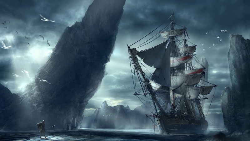 storm cloud, storm, sea, overcast, power in nature, water, beauty in nature, sailing ship, galleon, brig, ship of the line, power, 4K, battleship, caravel