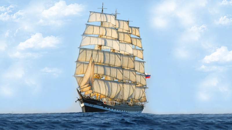 Sky, Blue, white, Sea, boat, Ship, brown, 2K, Sailing