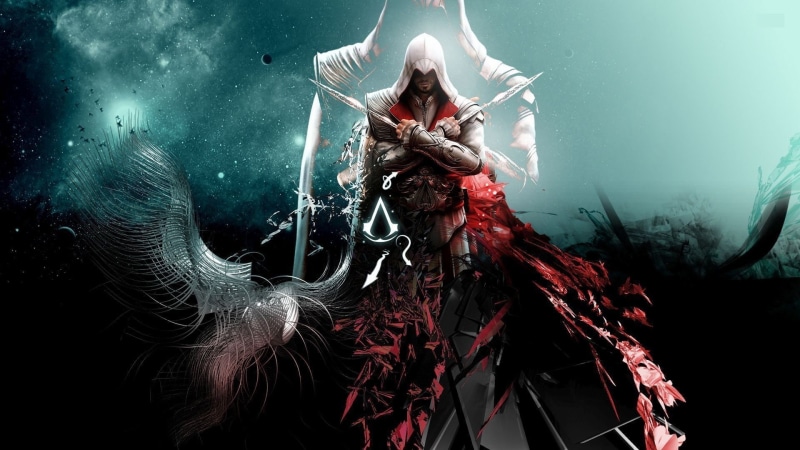 Assassins Creed, beauty, fantasy, beautiful woman, hair, animal wildlife, tree, Ezio Auditore da Firenze, outdoors, s, nature, creed, costume, video games