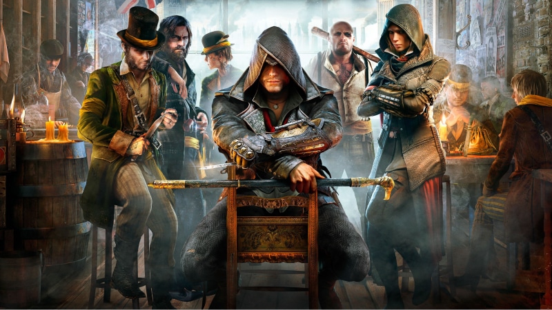 architecture, black, cultures, creed, smoke - Physical Structure, Assassins Creed Syndicate, women, assassin, 4K, Assassins Creed, suit, s