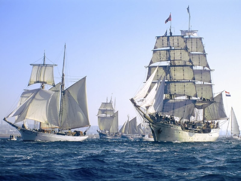 nature, luxury, pole, transportation, white, boat, outdoors, tall ship, clipper, competition, sea, motion, ship, 1080P, water, ships, nautical vessel