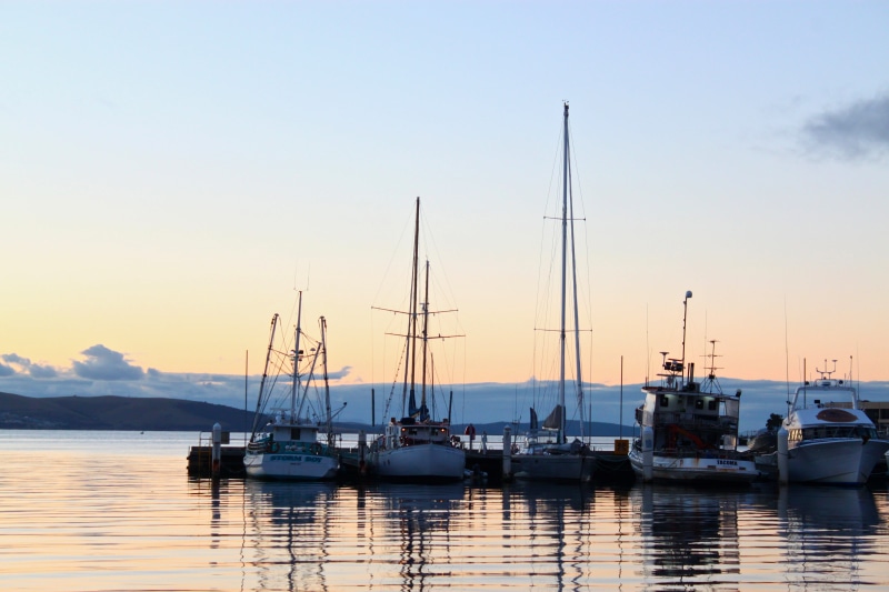 reflection, sailboat, Australia, 4K, photo, outdoors, Hobart, no people, mast, fishing industry, transportation, pole, nature, sea, beauty in nature, mode of transportation