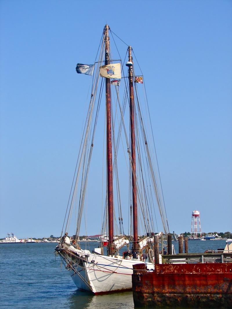 moored, travel, nautical Vessel, day, no people, ship, harbor, new jersey, spring, tall Ship, rigging, reflections, clear sky, blue, nature, transportation