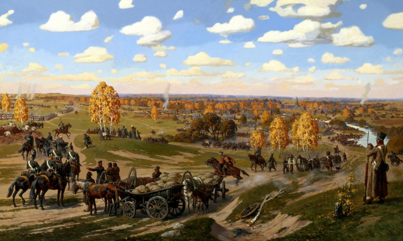 district, livestock, field Marshal, mammal, artist, 2K, animal wildlife, painting, 1812., the battle, French, battle, Kaluga region, Russian, 18 Oct, Battle of Tarutino