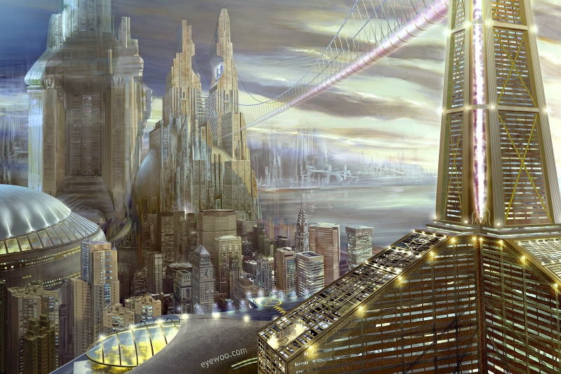 skyscraper, sailing, building, architecture, nature, cityscape, illuminated, tall - high, city, tower, cloud - sky, modern, building exterior, futuristic city