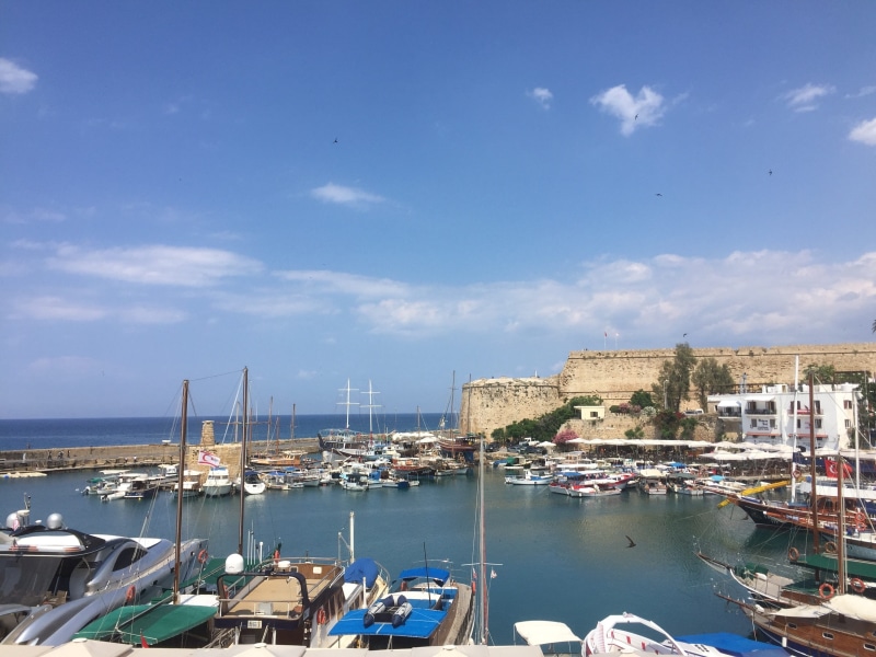 city, harbour, sky, cloud - sky, water, moored, no people, architecture, kyrenia, yacht, waterfront, north cyprus, 2K, port, built structure, mode of transportation