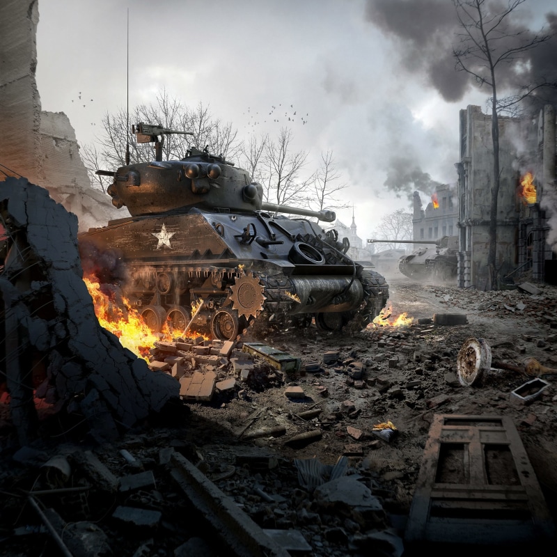 dirty, heat - Temperature, power, tanks, environmental issues, destruction, ruined, 2K, equipment, iron - Metal, M4A3E8 Sherman, industry, nature, steel