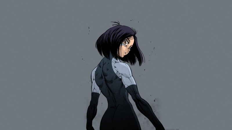 1080P, GUNNM, short hair, cyborg, manga, Battle Angel Alita, anime girls, Alita: Battle Angel, Alita, Gally, dark hair, anime, looking at viewer